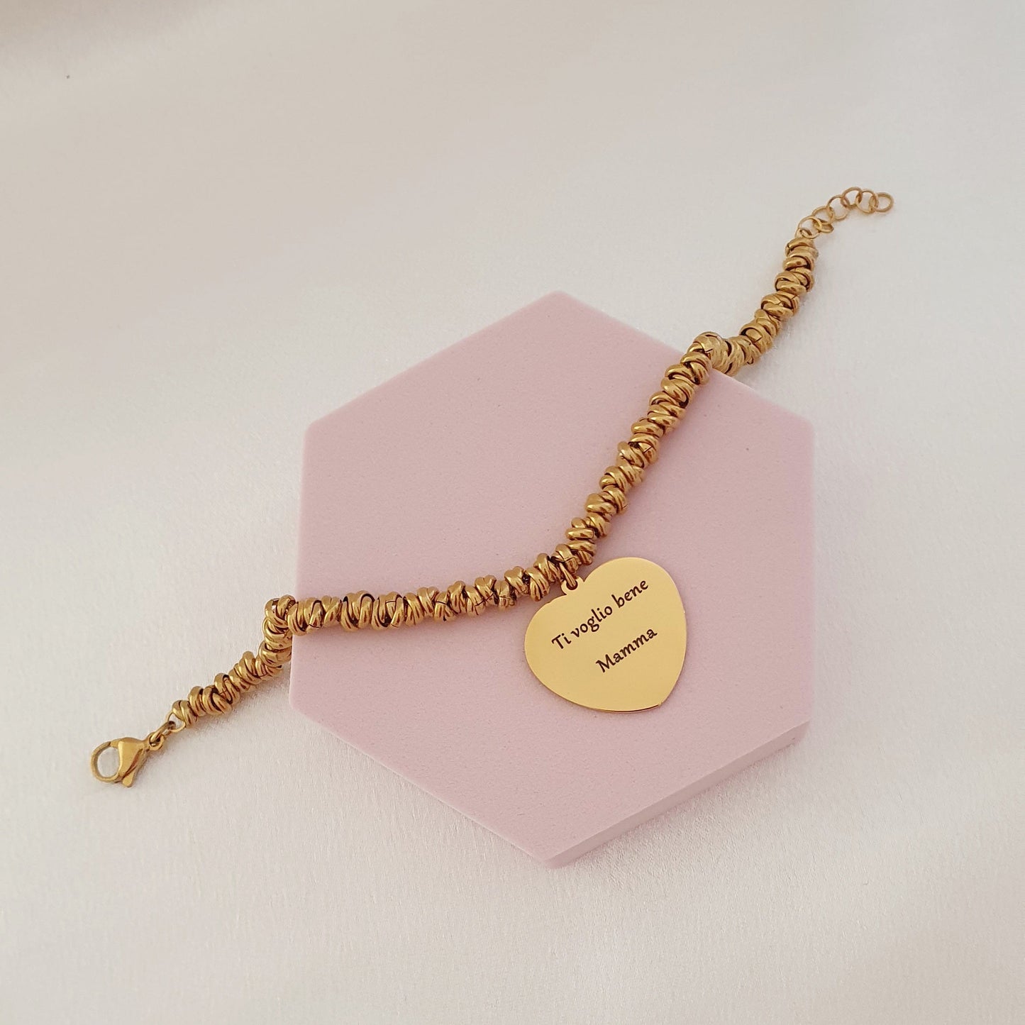 Bracciale Nodini cuore dorato