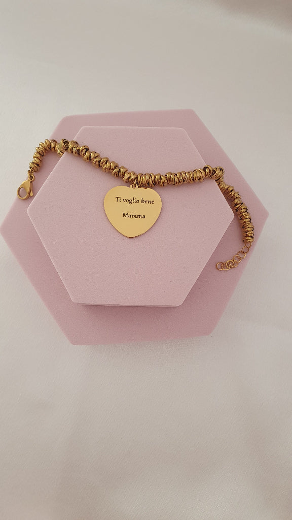 Bracciale Nodini cuore dorato