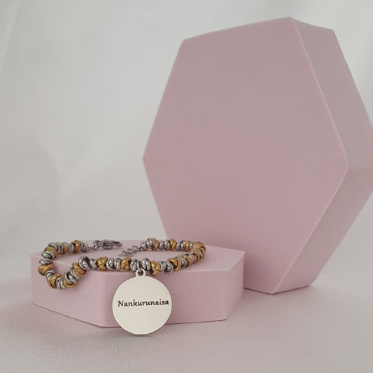 Bracciale Nodini bicolore medaglia silver