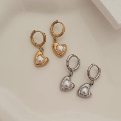 Hoops Cuore Perla Argento - Refé Gioielli