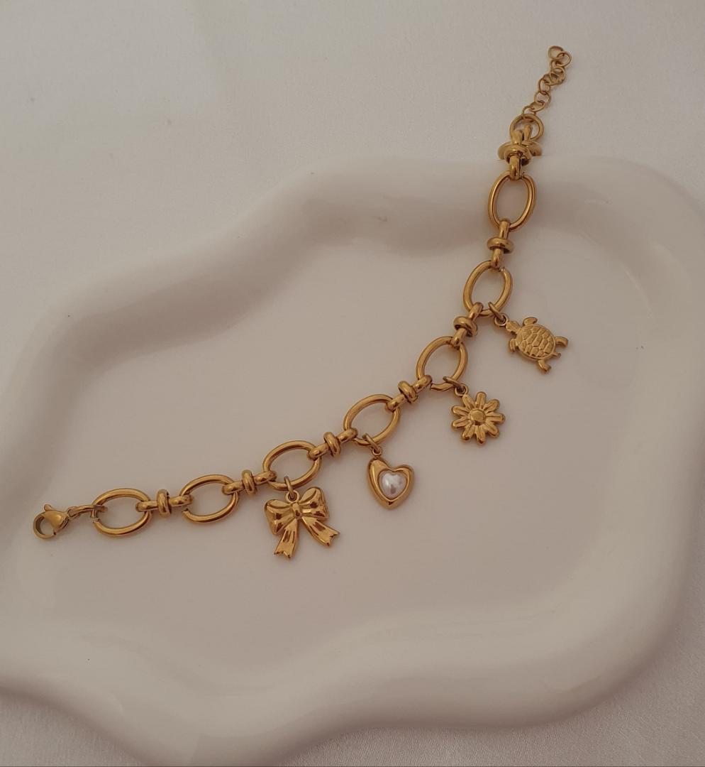 Bracciale Charms Perla oro