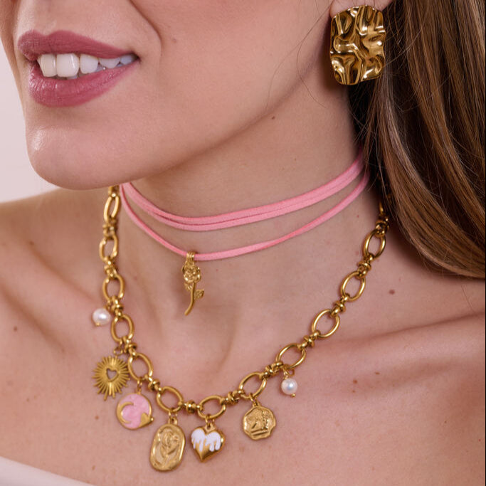 Collana charms Rosa