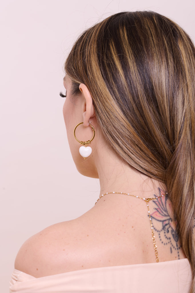 Orecchini Cuore bianco