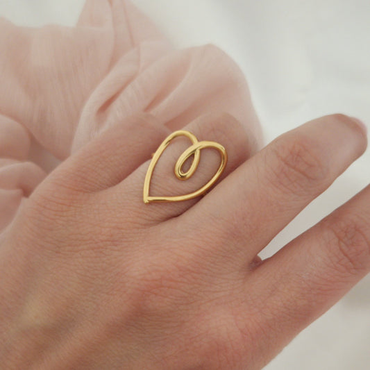 Anello Cuore Ghirigoro dorato