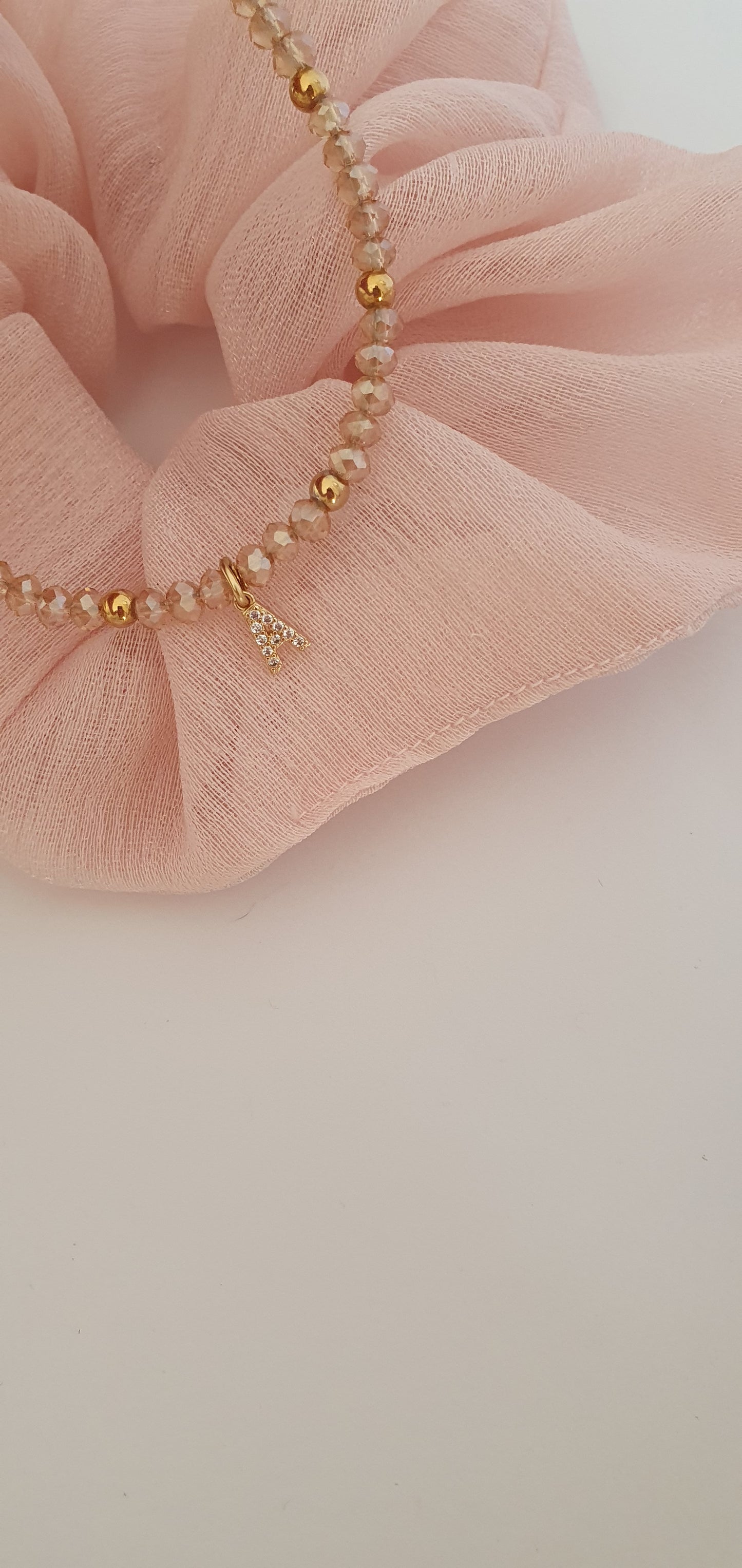 Bracciale Crystal champagne con iniziale