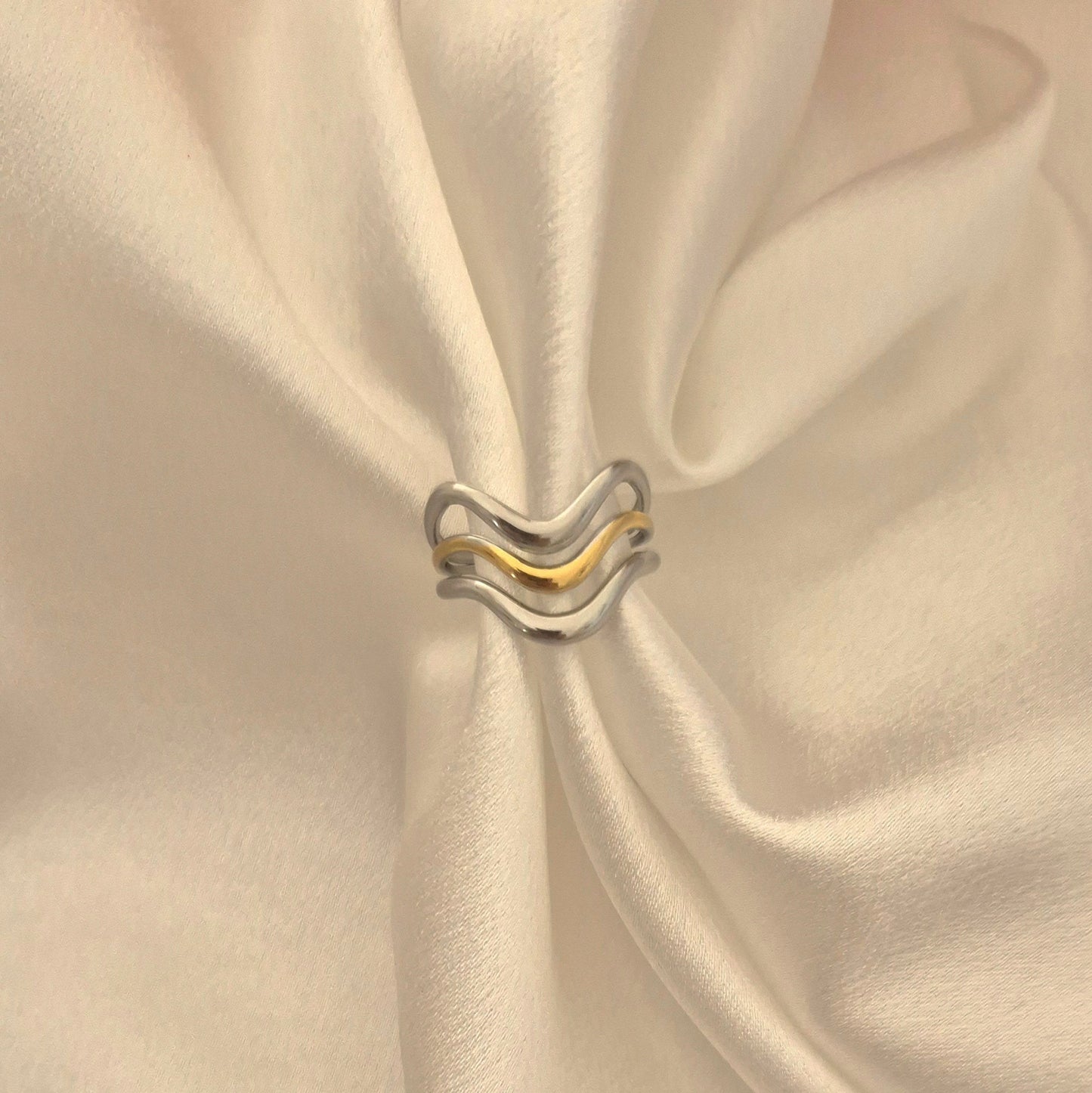 Anello Onde bicolore