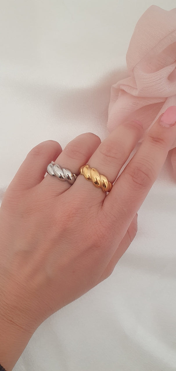 Anello Croissant argentato
