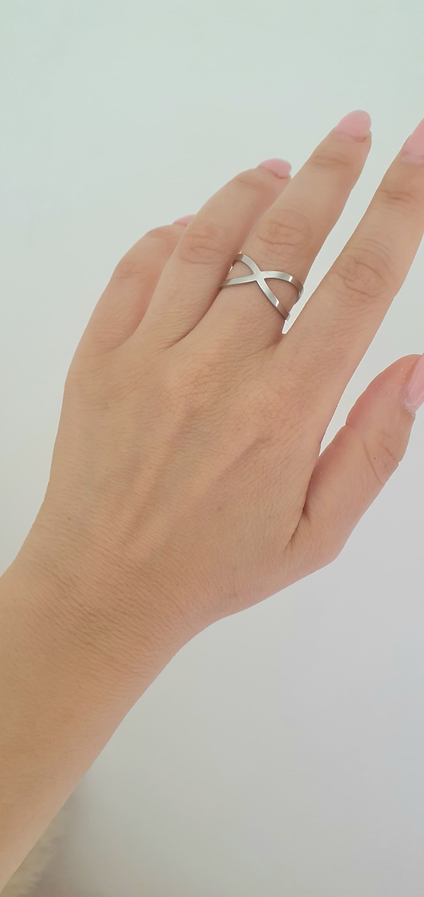 Anello Incrocio argentato