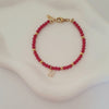 Bracciale Crystal rosso con iniziale