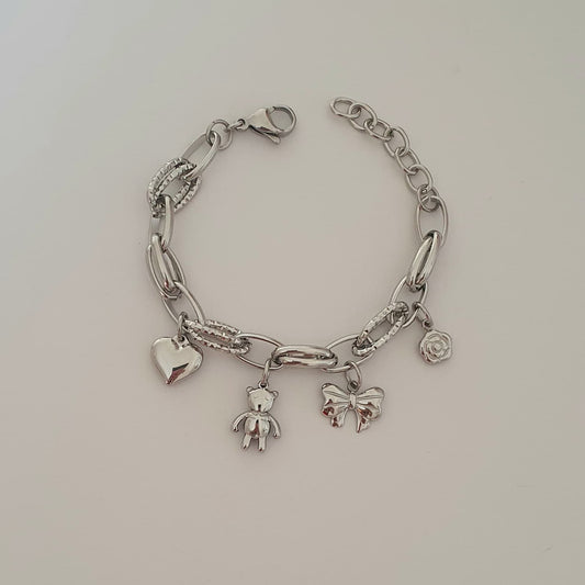 Bracciale con charms Sweet argentato
