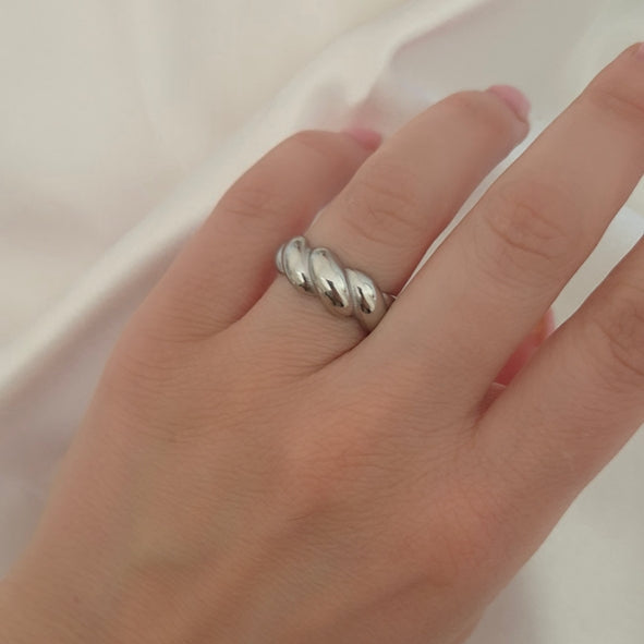 Anello Croissant argentato