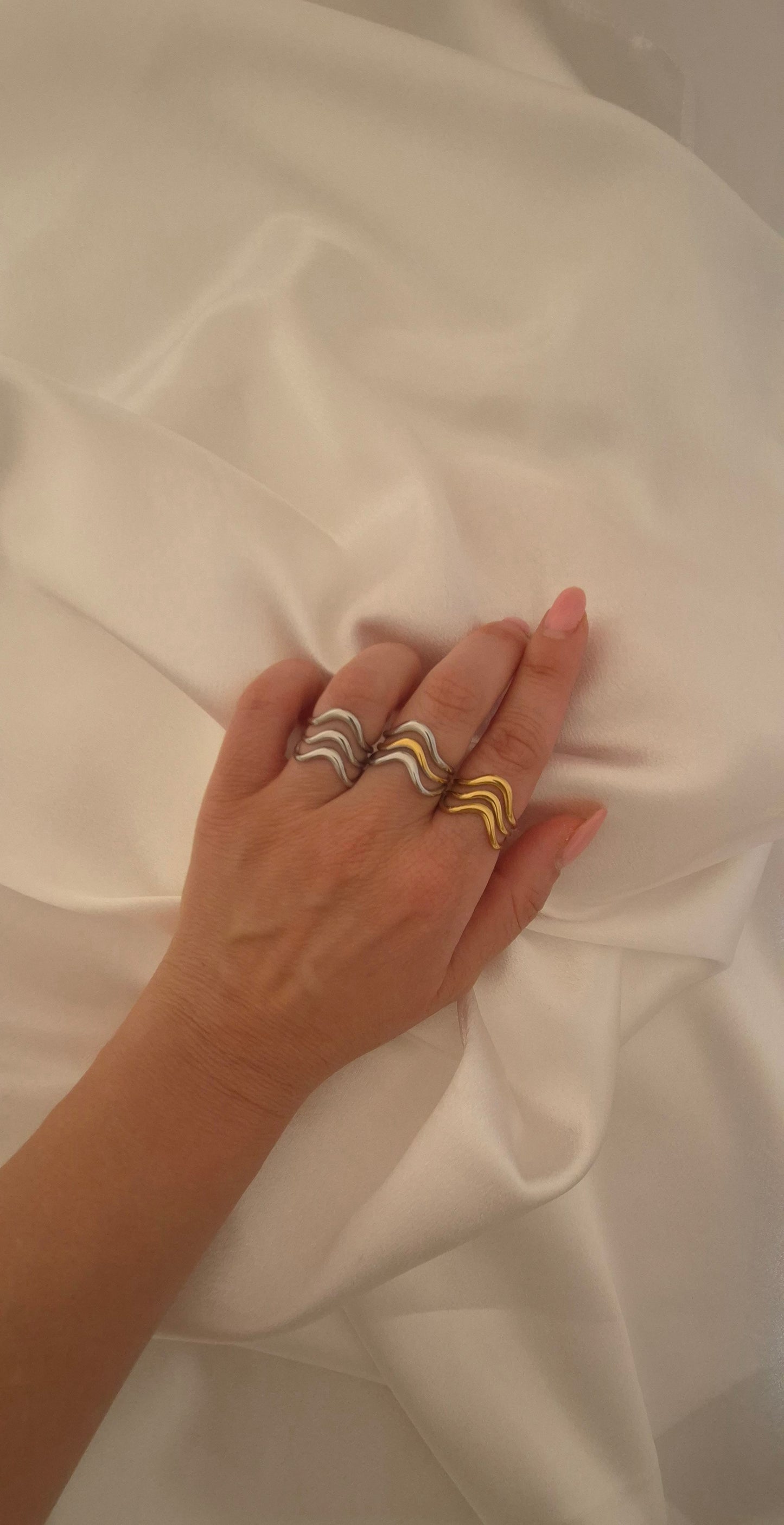 Anello Onde bicolore