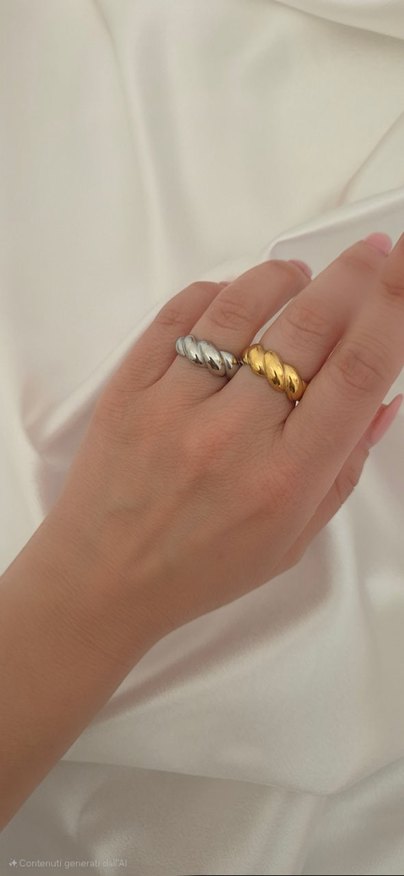 Anello Croissant argentato
