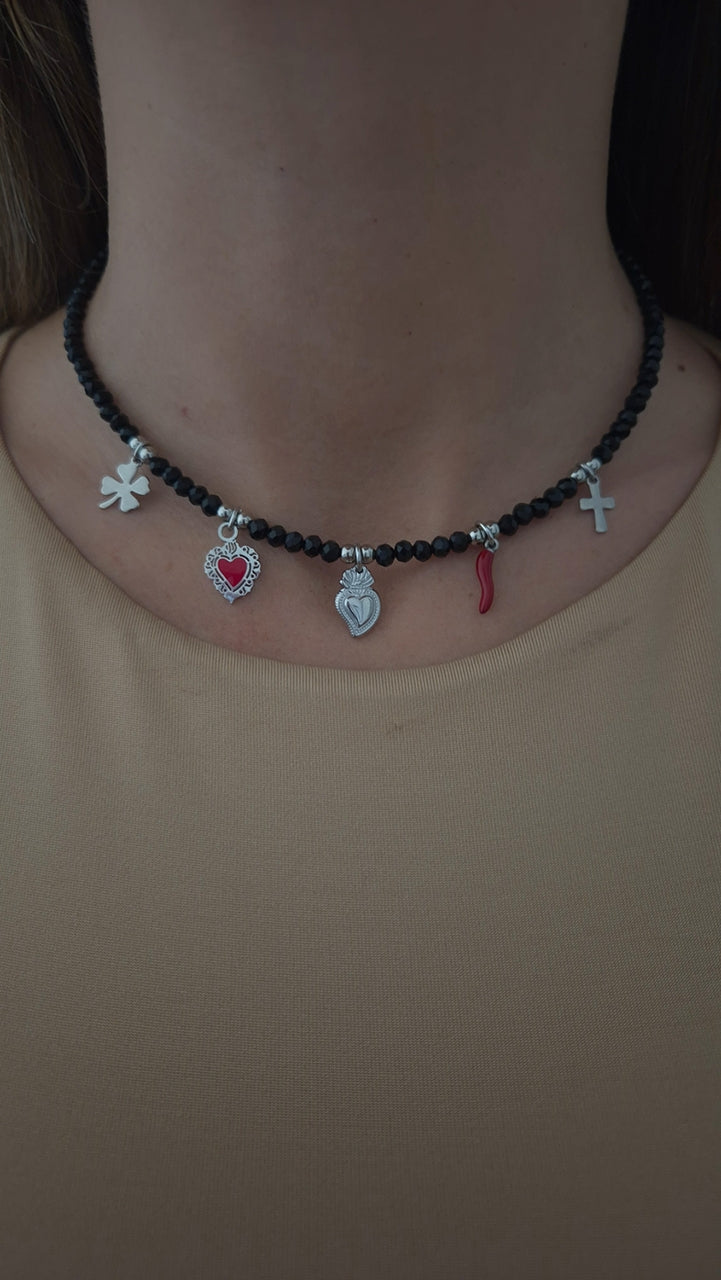 Collana Charms Lucky argento