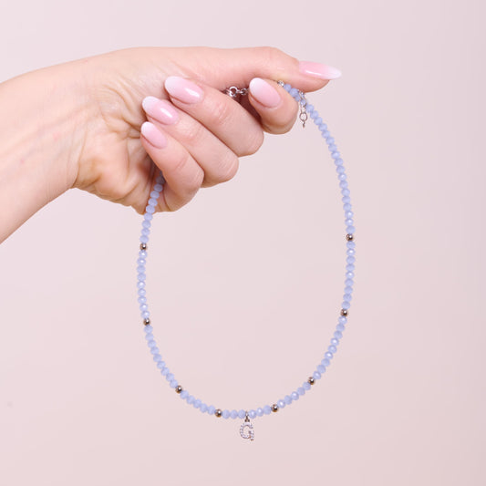 Collana Crystal celeste polvere