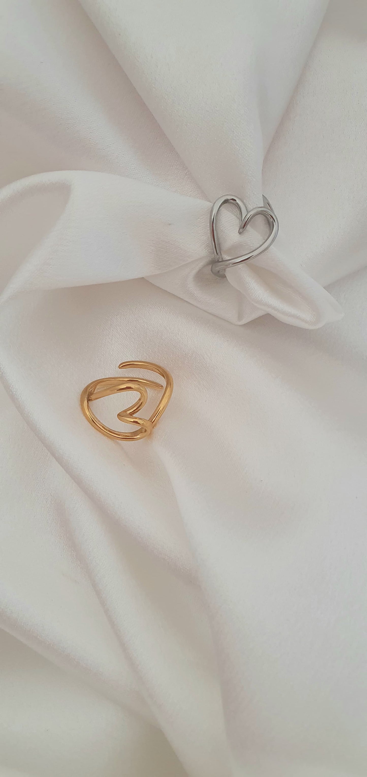 Anello Cuore Sagoma argentato