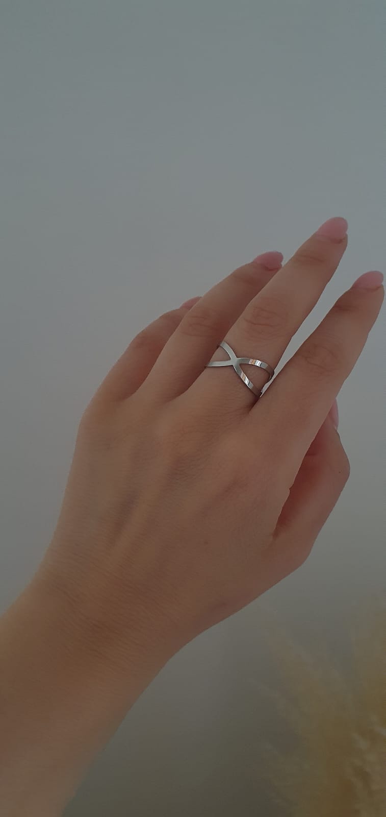 Anello Incrocio argentato