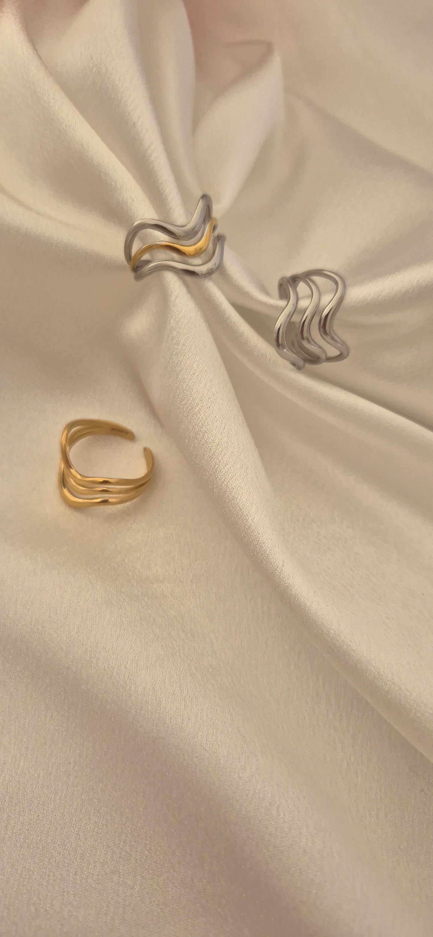 Anello Onde bicolore