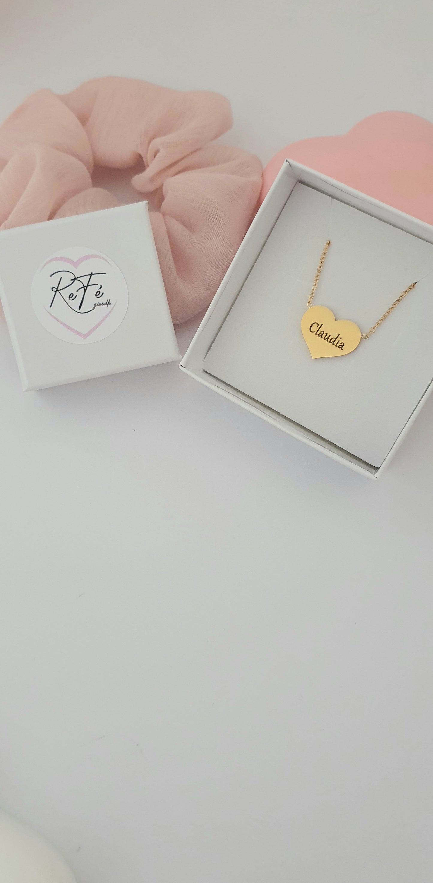 Collana mini Cuore oro con incisione