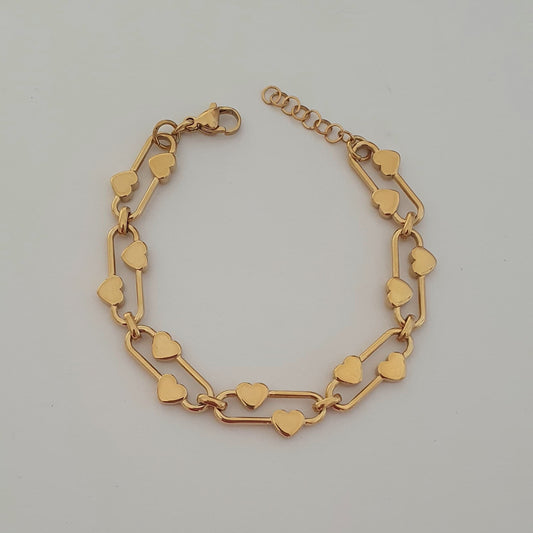 Bracciale Cuori dorato