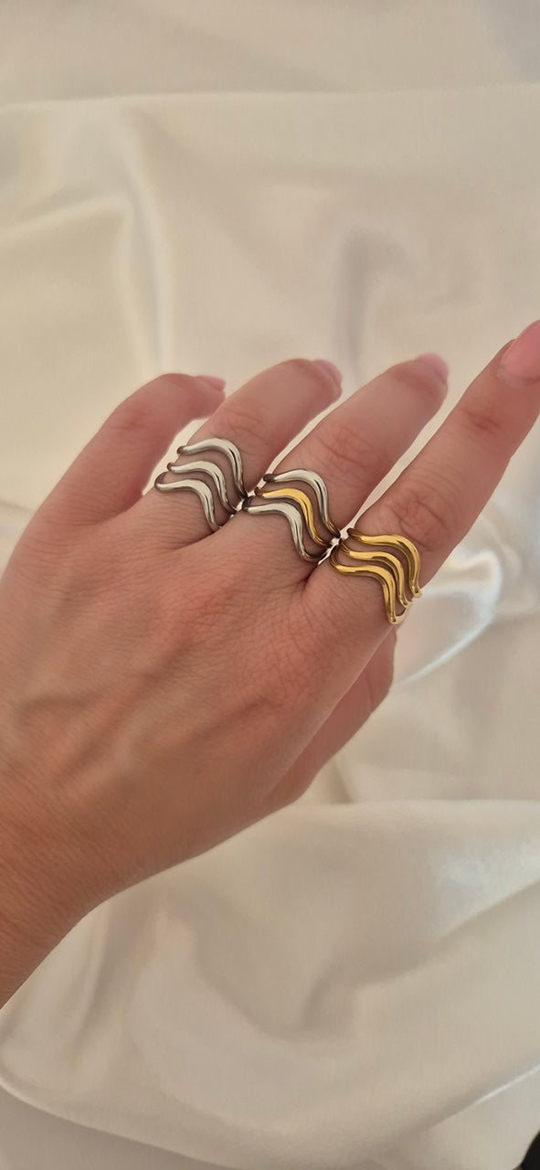 Anello Onde argentato