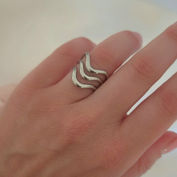 Anello Onde argentato