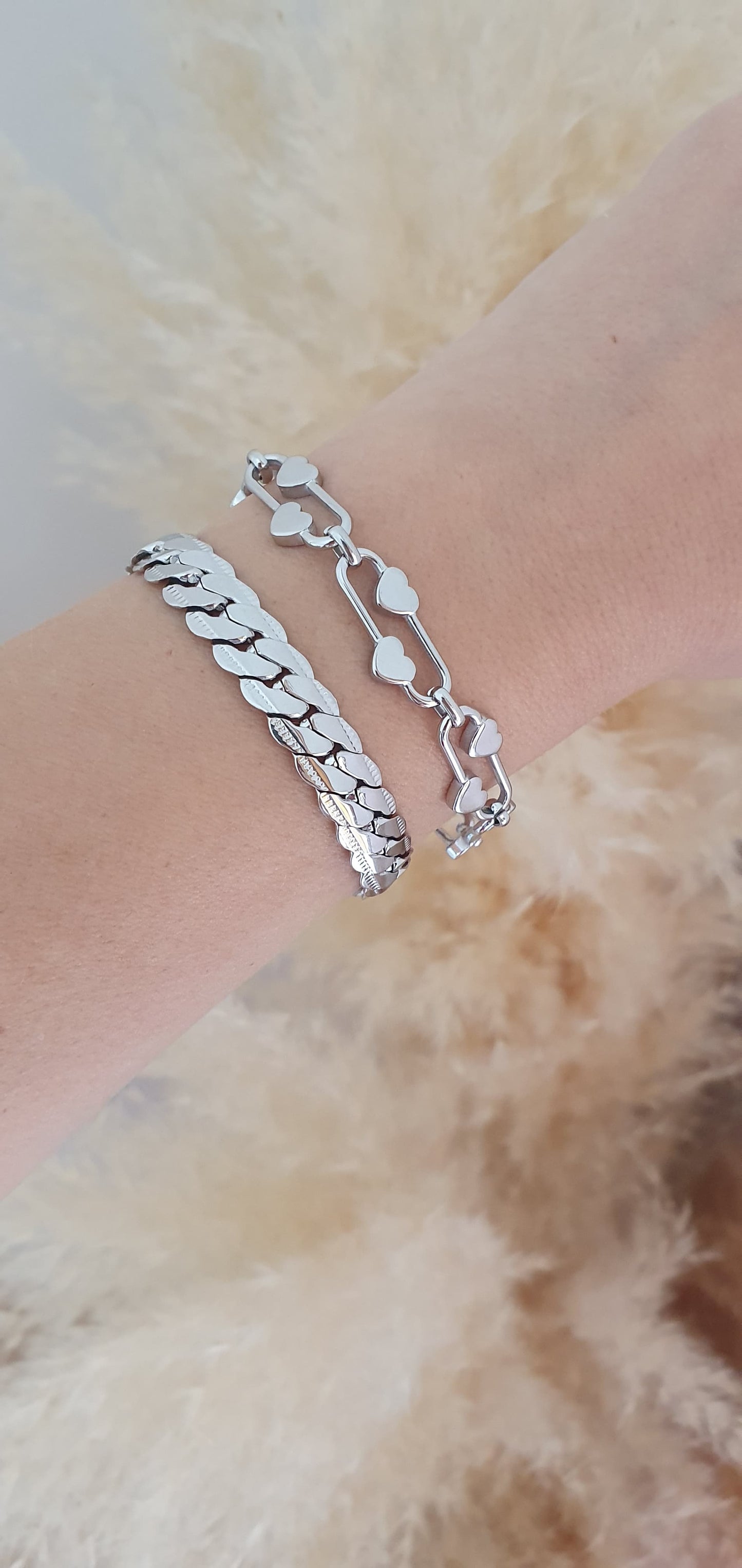 Bracciale Cuori argentato