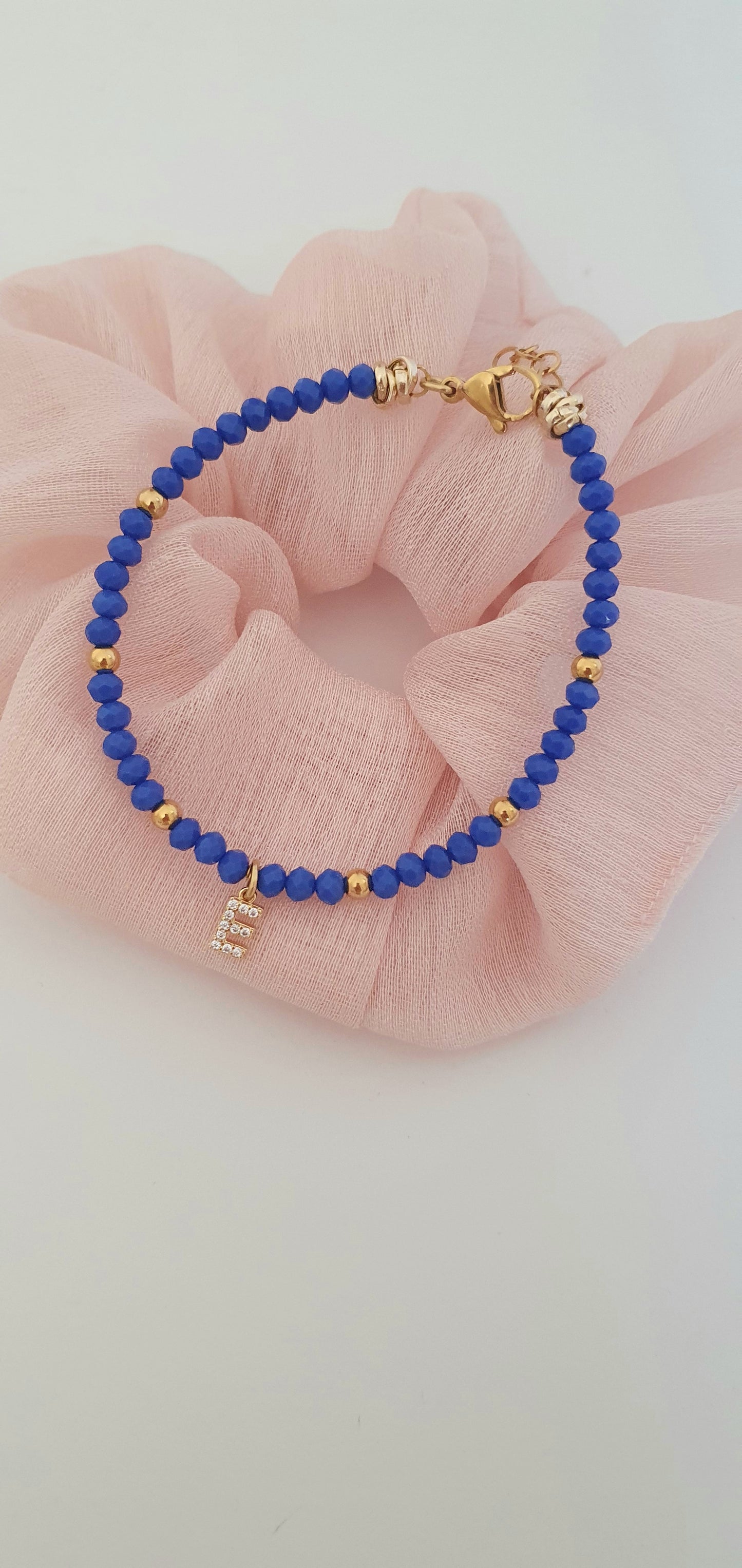 Bracciale Crystal blu con iniziale