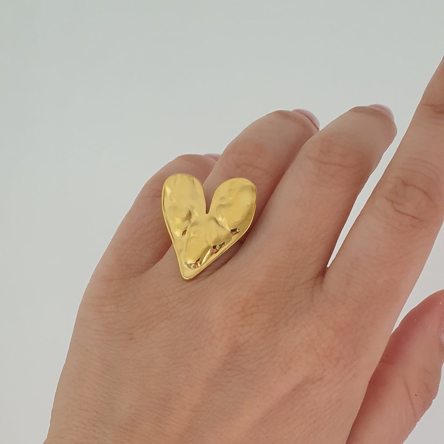 Anello Cuore Ondulato dorato