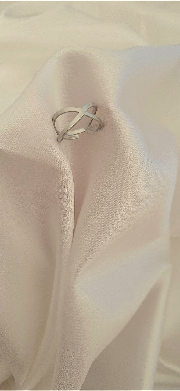 Anello Incrocio argentato