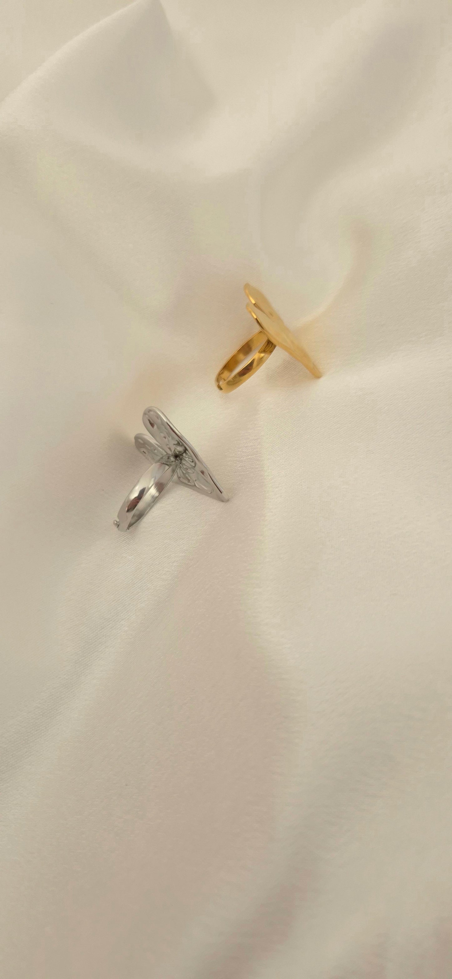 Anello Cuore ondulato argentato