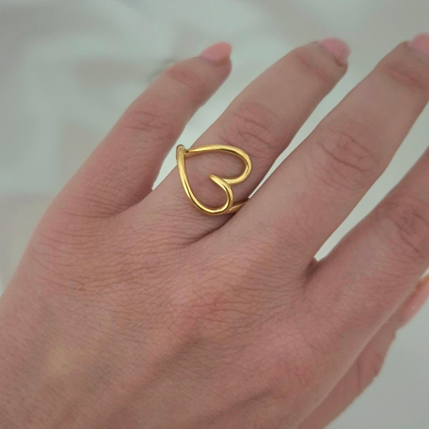 Anello Cuore Sagoma dorato