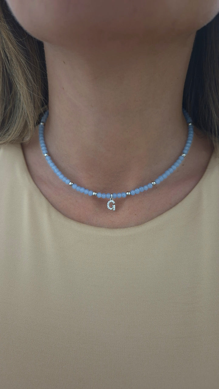 Collana Crystal celeste polvere