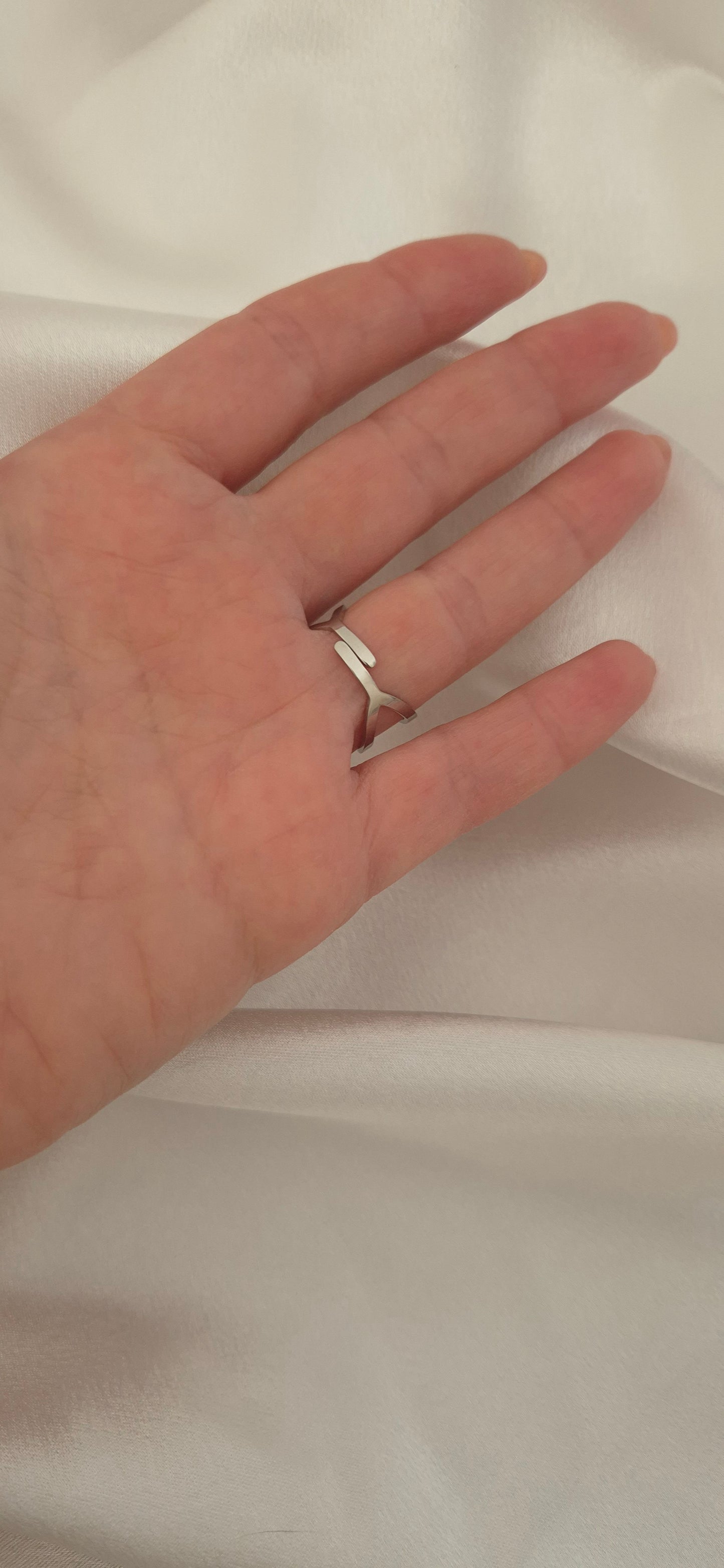 Anello Incrocio argentato