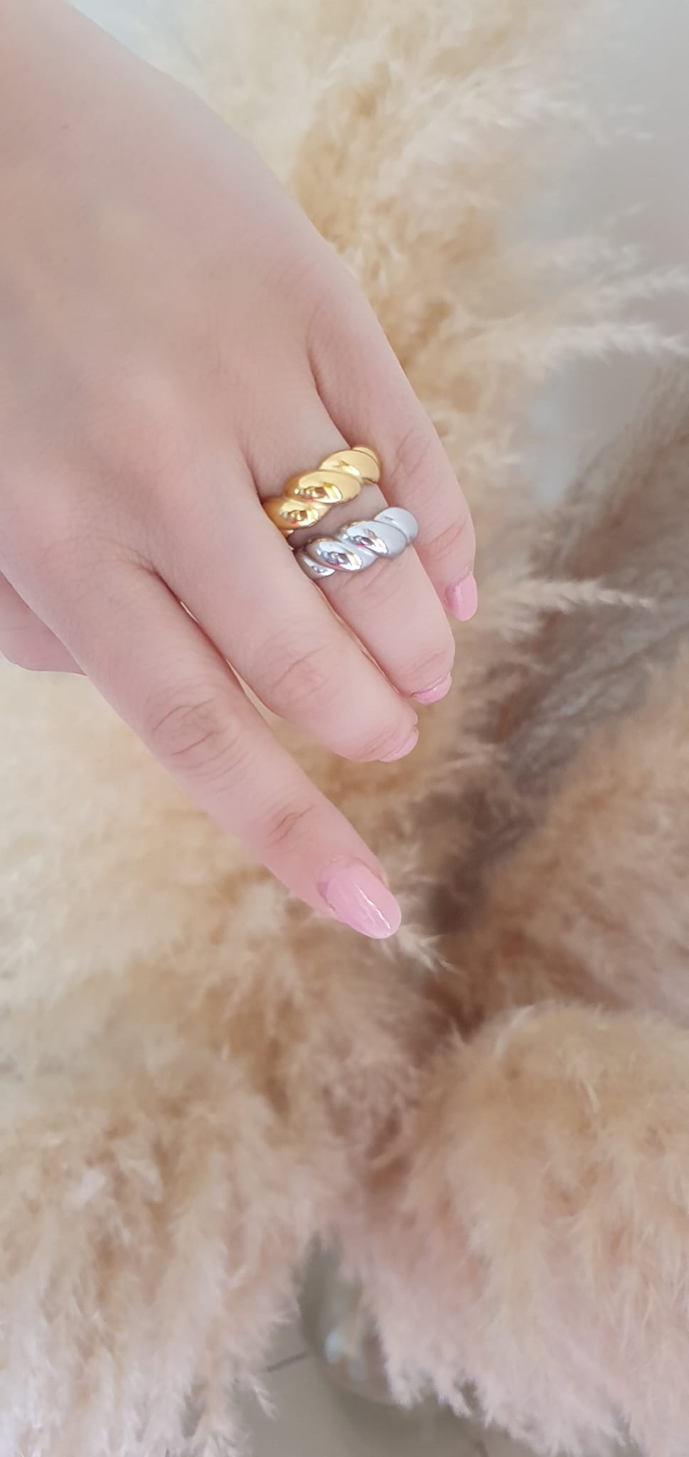 Anello Croissant argentato