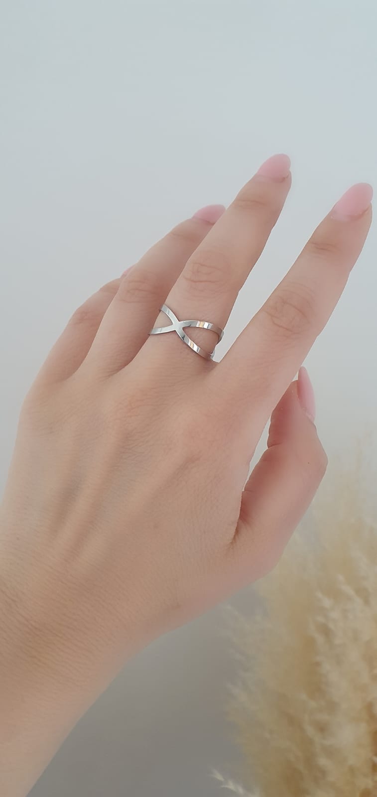 Anello Incrocio argentato