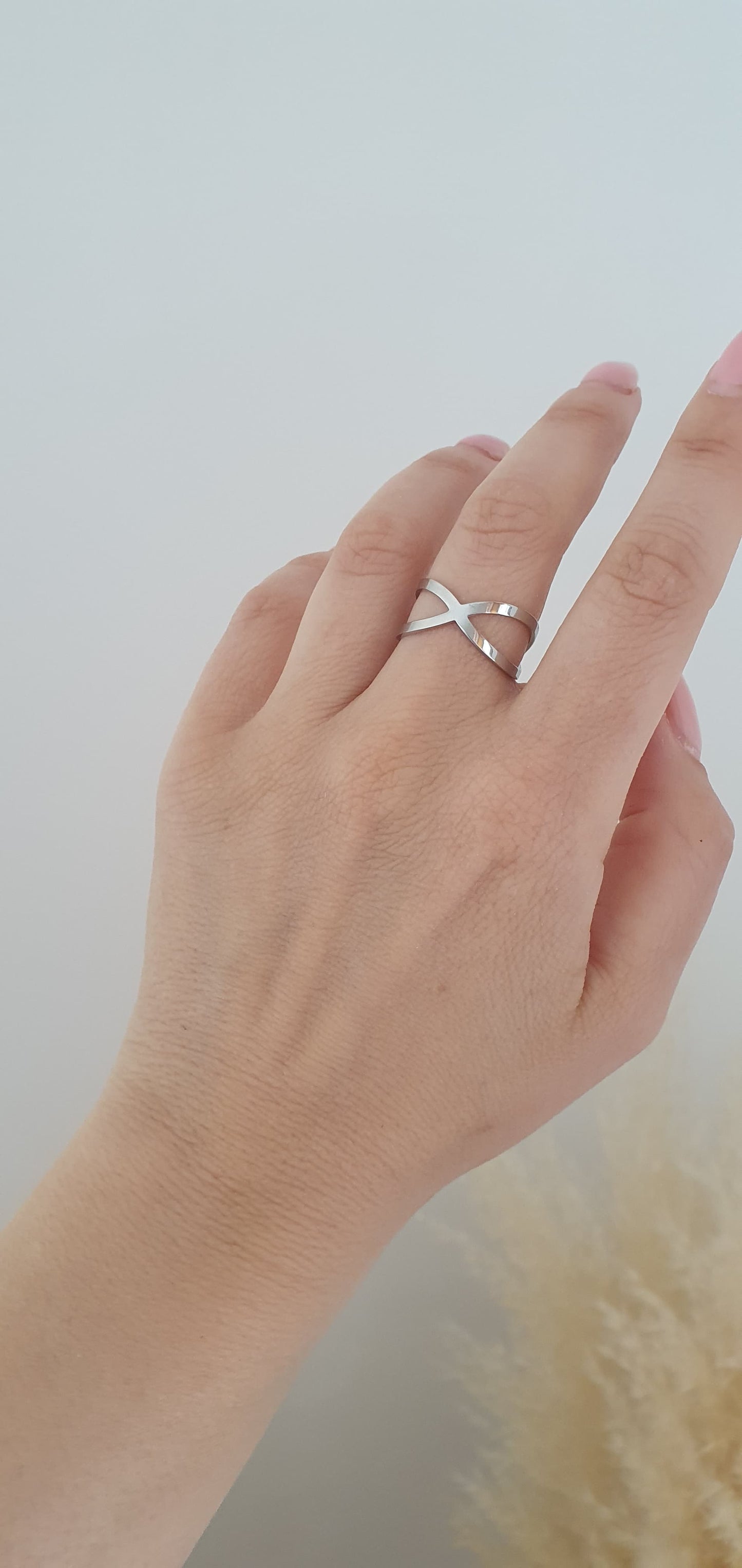 Anello Incrocio argentato