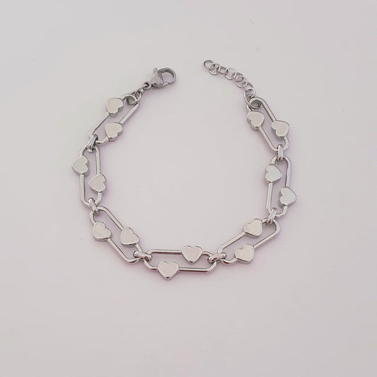 Bracciale Cuori argentato