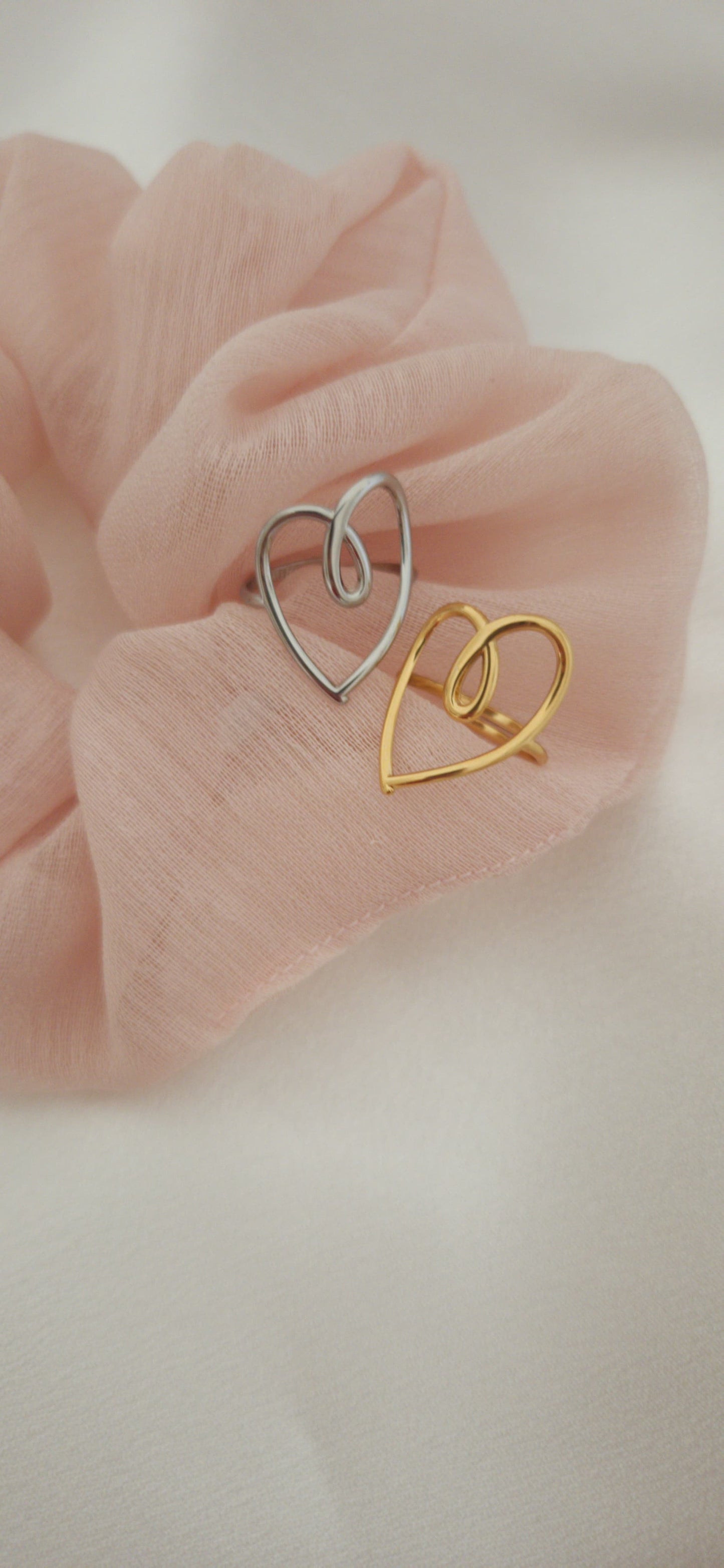 Anello Cuore Ghirigoro argentato