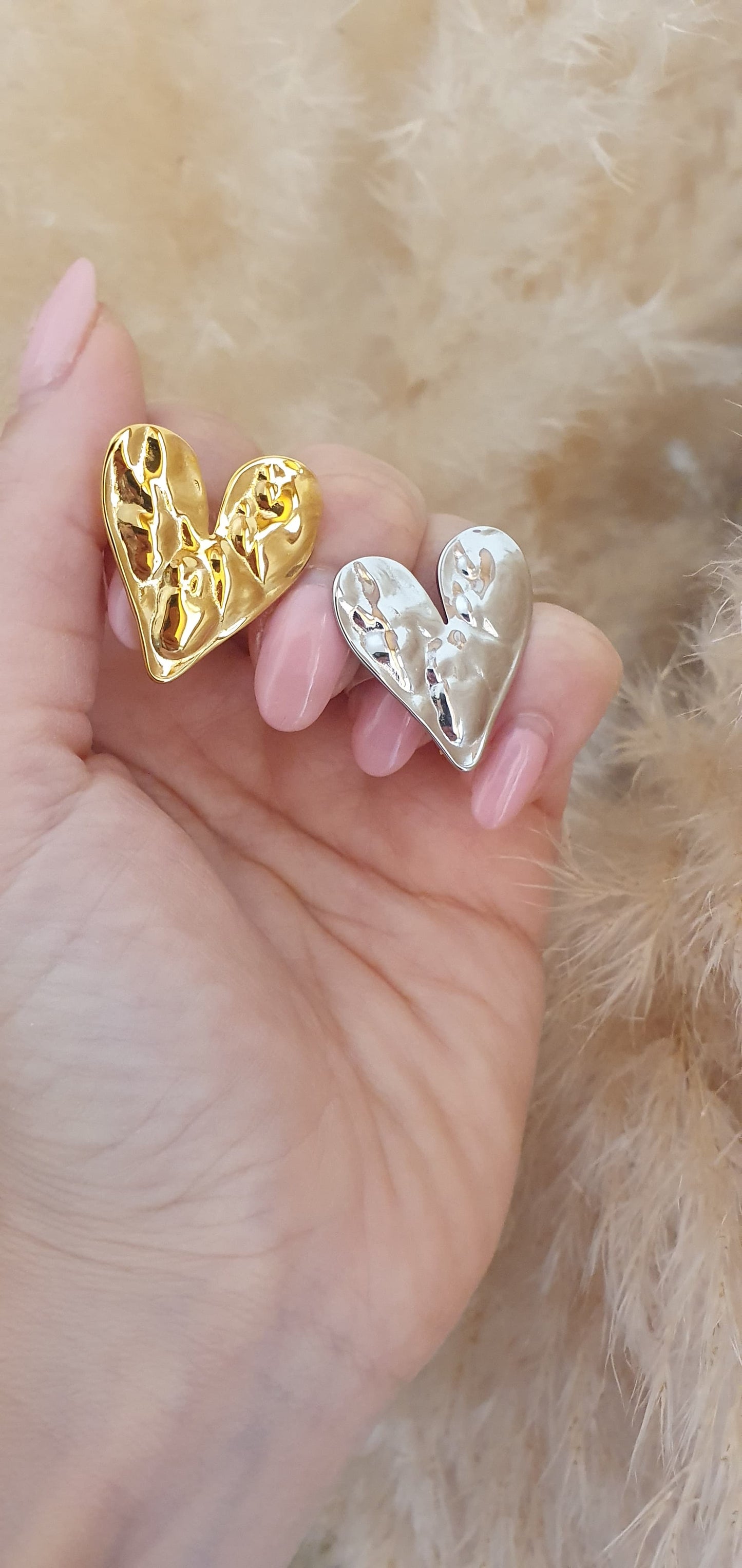 Anello Cuore ondulato argentato