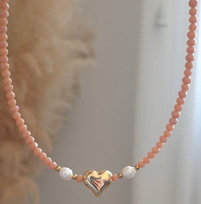 Collana cuore bombato Nude