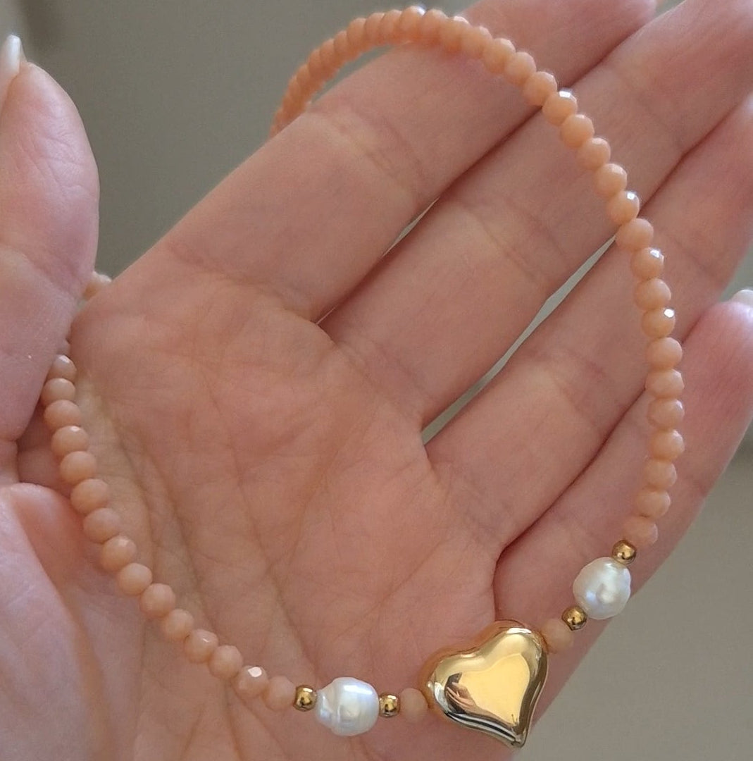 Collana cuore bombato Nude