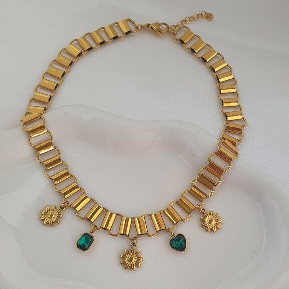 Collana charms Esmeralda oro