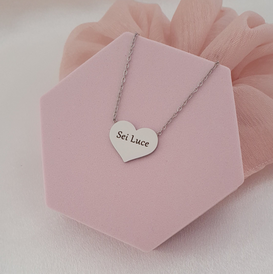 Collana mini Cuore con incisione