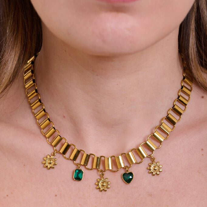 Collana charms Esmeralda oro
