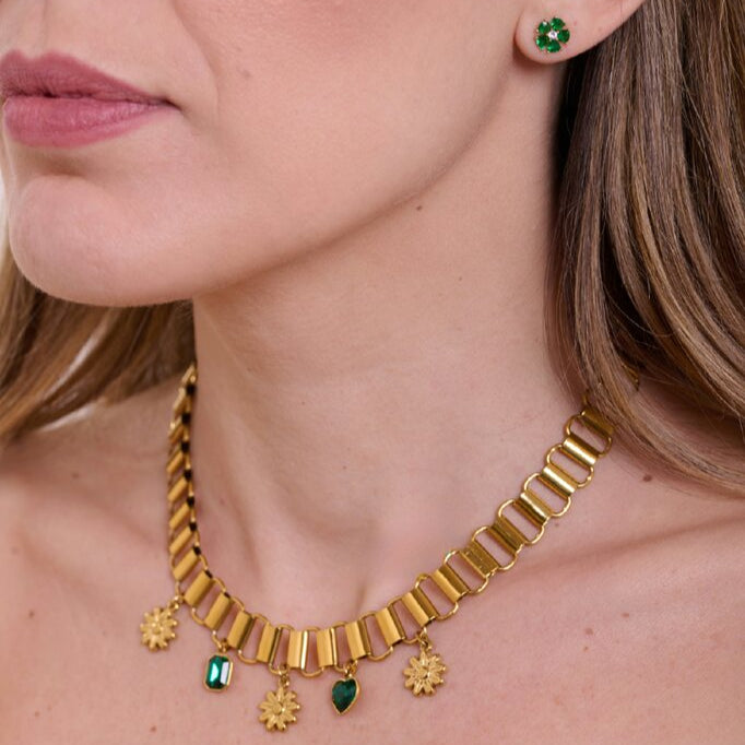 Collana charms Esmeralda oro
