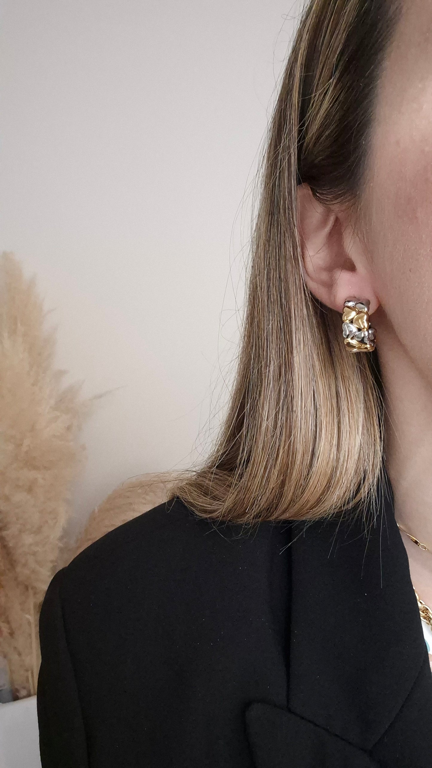 Orecchini Cuori bicolor