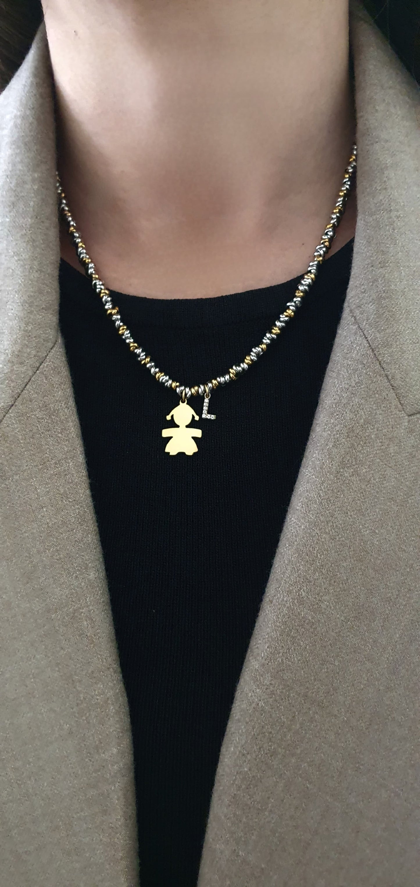 Collana Bebè bimbo con inziale