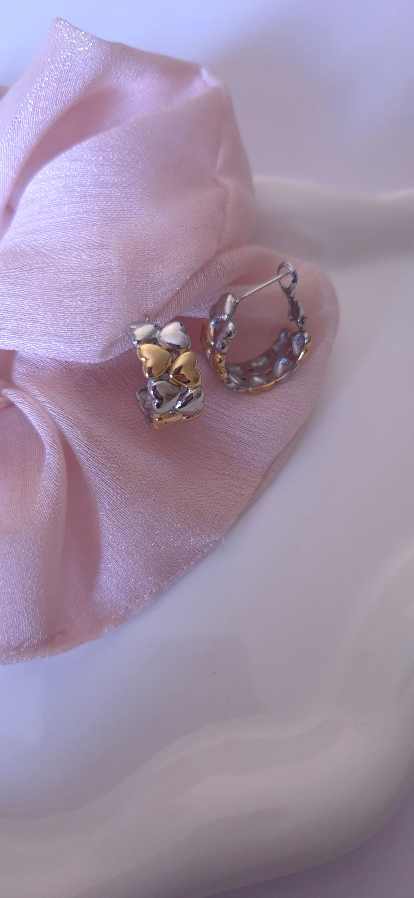 Orecchini Cuori bicolor