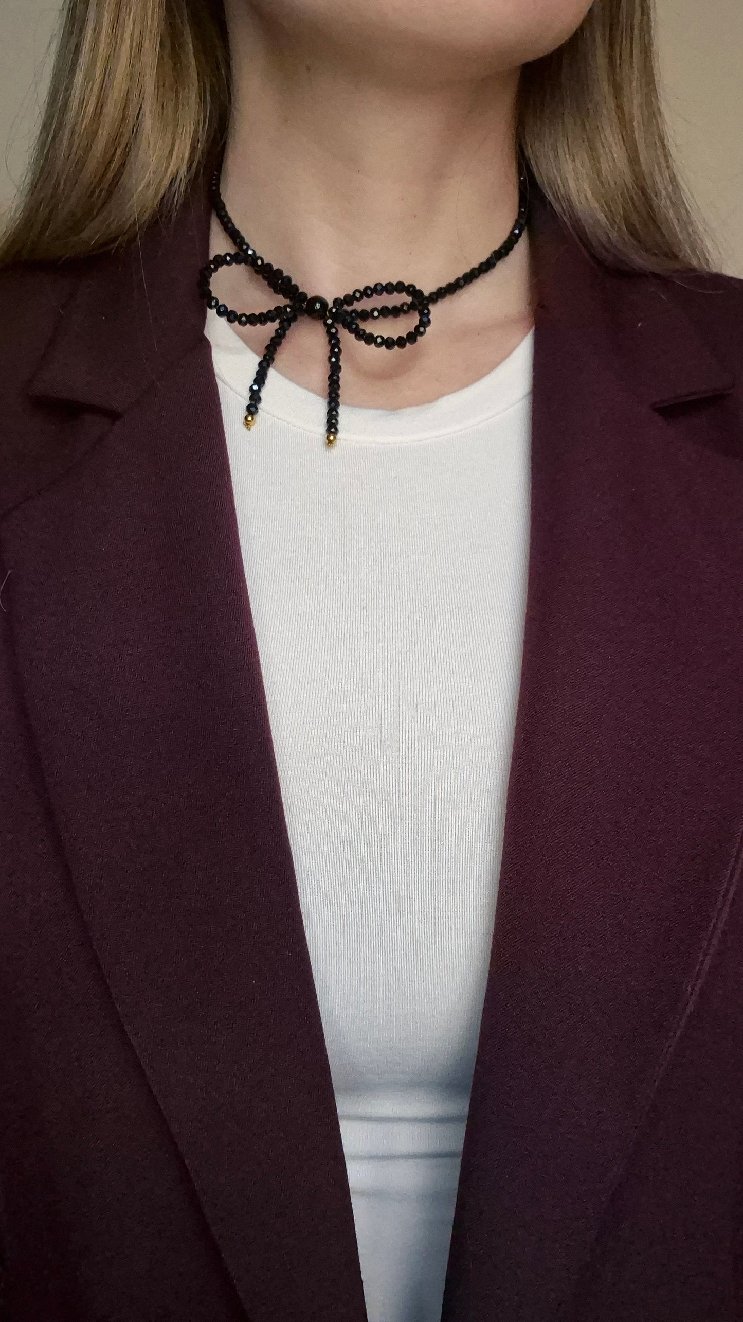 Collana fiocco crystal nera